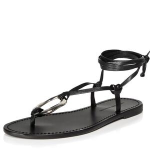 AQUA x Liat Baruch Women's Ilria Ankle Tie Strappy Thong Sandals Size 10